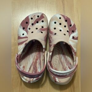 Crocs Pink and White Tie-Dye